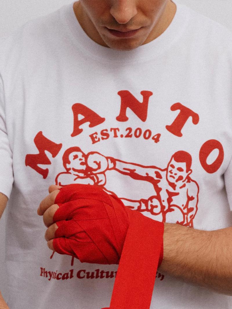 MANTO boxeo tshirt- white